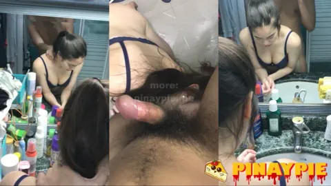 Pinay Sex Maraming tao sa labas kaya sa banyo nagpalipas ng oras